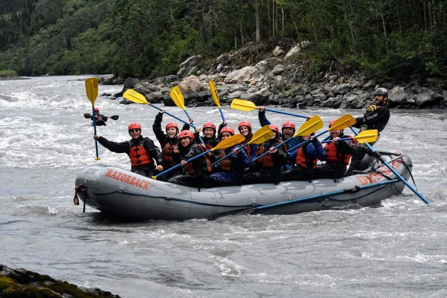 Canyon Run: Denali National Park Class IV Whitewater Rafting - Getting dressed for Alaska’s cold water