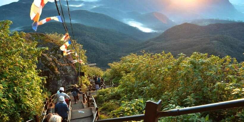From Kandy: Adams Peak Guided hike via Peak Wilderness - Reaching the summit around 4:45 a.m.
