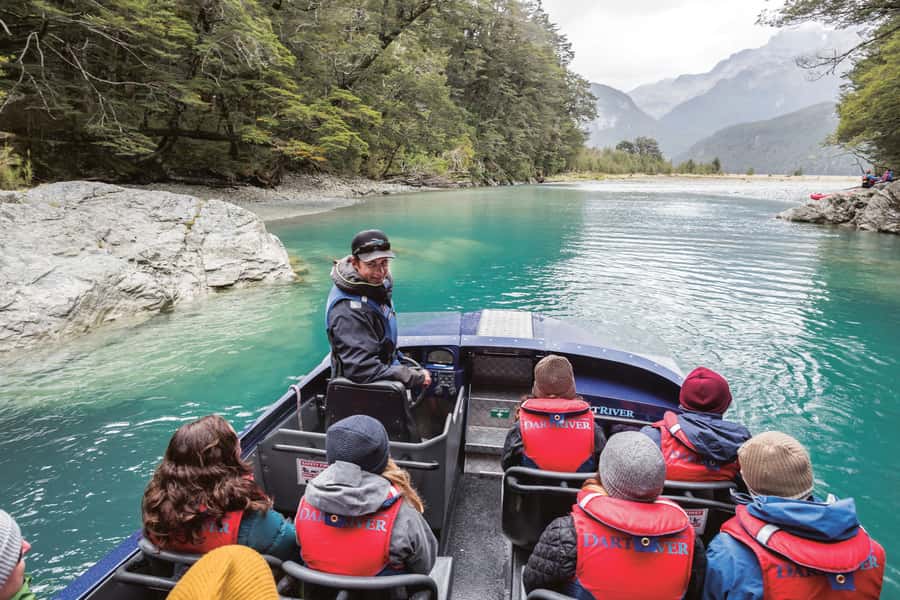 From Queenstown: Dart River Wilderness Jet Boat Experience - At the Dart River base, prepare for cold water and open air