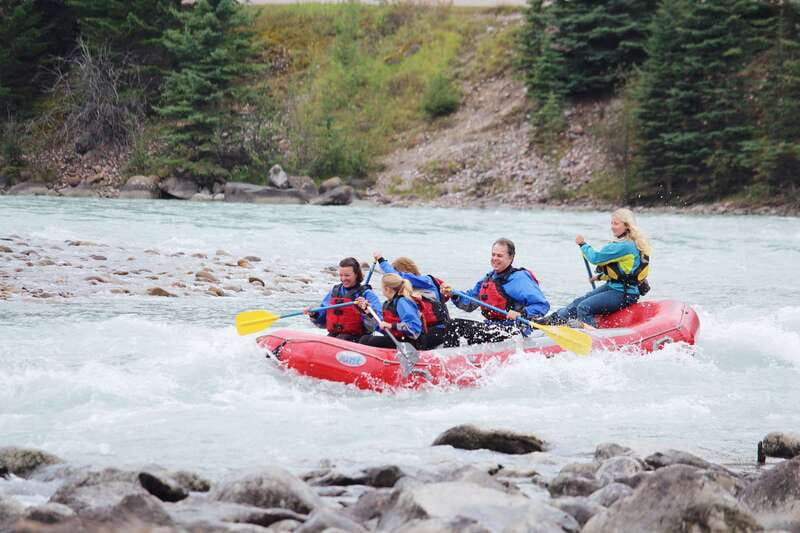 Jasper National Park Family Friendly Rafting Adventure - Paddle practice before the first rapid