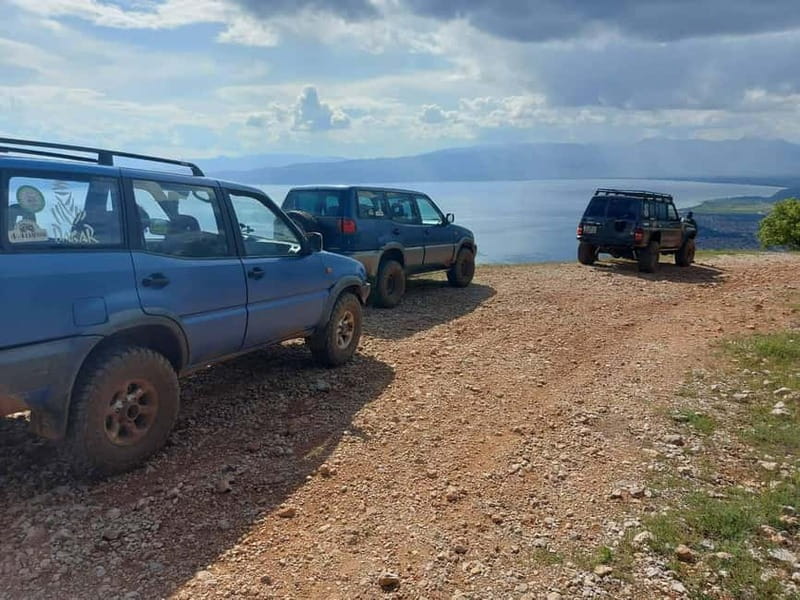 Jeep Safary National Park Galicica from Ohrid - Rocky tracks, pasture, and the natural lake