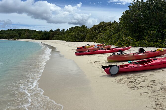 Kayak & Snorkel with Sea Turtles, National Park, St. John - Paddling across Caneel Bay
