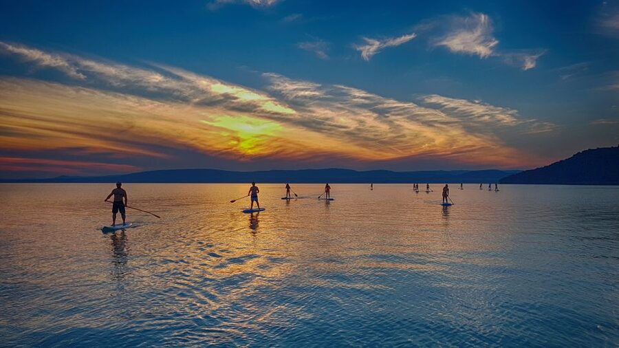 Lake Balaton: Sunset SUP Tour along the Tihany National Park - Sunset, swimming, and time to rest