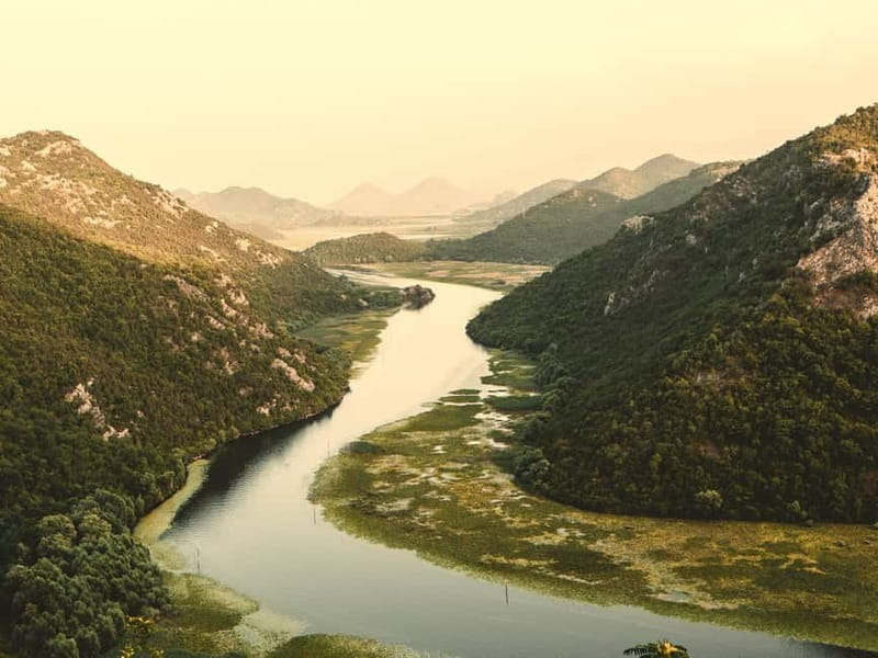 Lake Skadar National Park: Visit the Montenegrin Venice - Open water, Vranjina, and the distant Albanian mountains