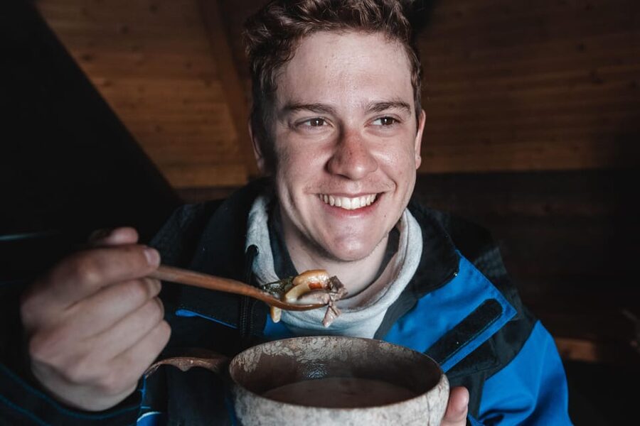 Levi: Full Day Snowmobile Safari to Wilderness - The open-fire lunch stop
