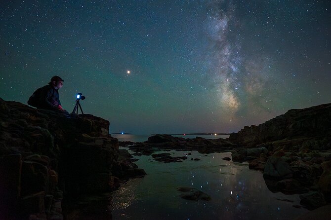 Milky Way Photography Workshop in Acadia National Park - Jordan Pond: calm water and strong reflections