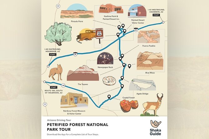 Petrified Forest National Park Self Guided Audio Driving Tour - A self-guided drive through two very different Arizonas